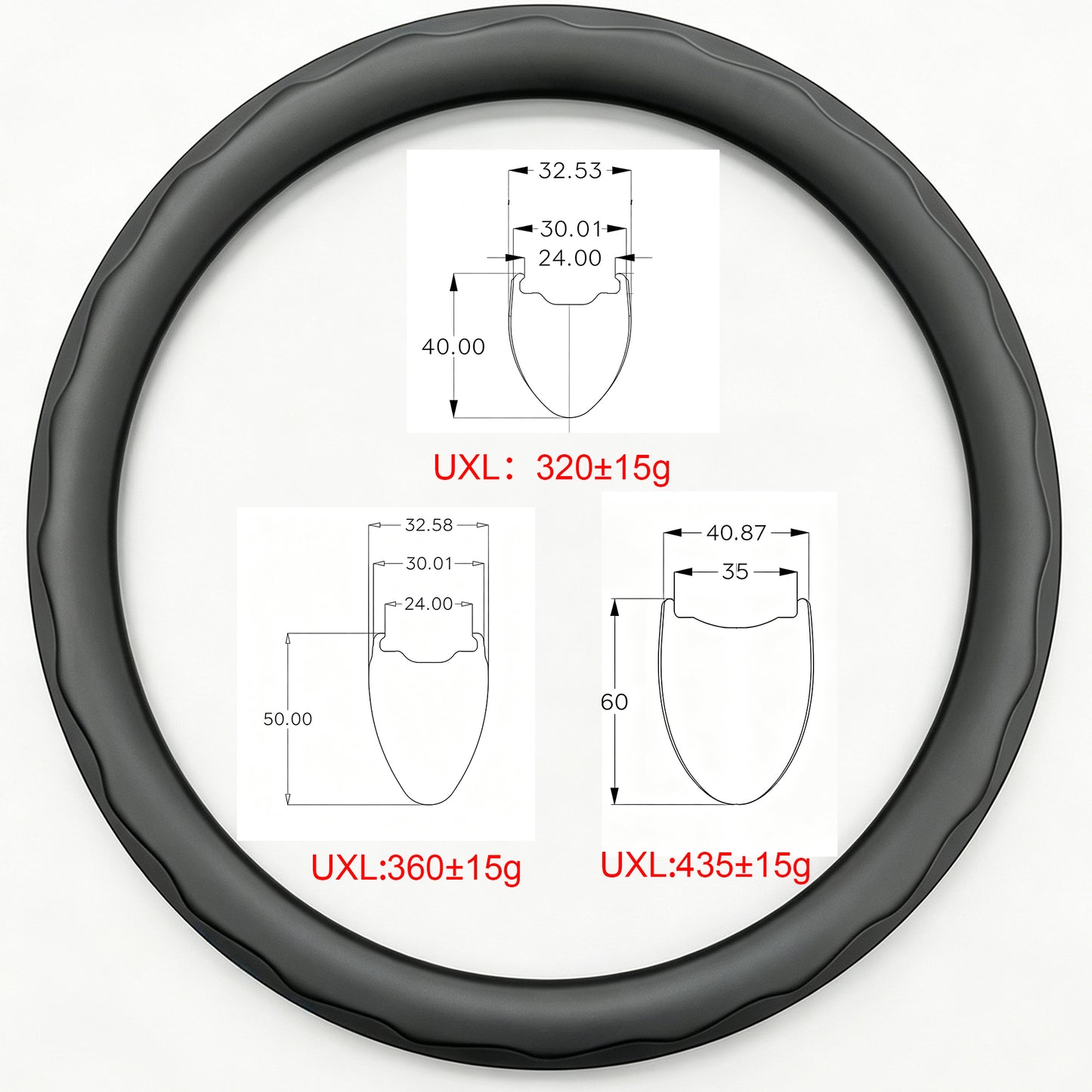 [VECTOR 60 ] GRAVEL WHEELS 60MM 1299g Wavy-lines Supreme Super-Wide Gravel Bicycle Carbon Rim 60mm 435g