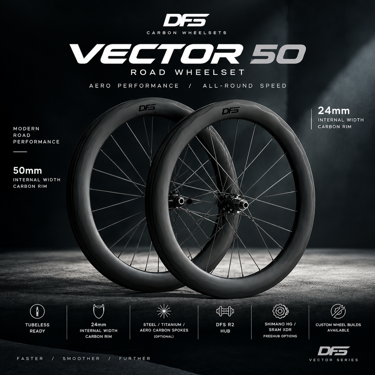 VECTOR 50 | 50mm Aero Carbon Wheelset